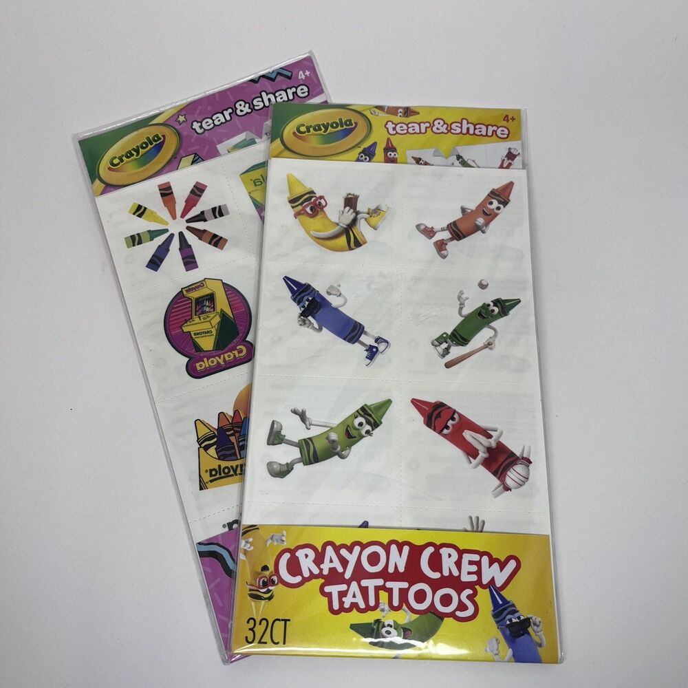 Crayola Temporary Tattoos 32ct Multicolor Lot of 2